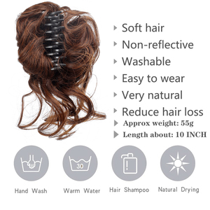 Chignon en cheveux synthétiques Chignon Messy Curly Hair Band Elastic Scrunchy Hairpieces Chignon Donut Updo Hair Pieces for Womens - Product Image 4