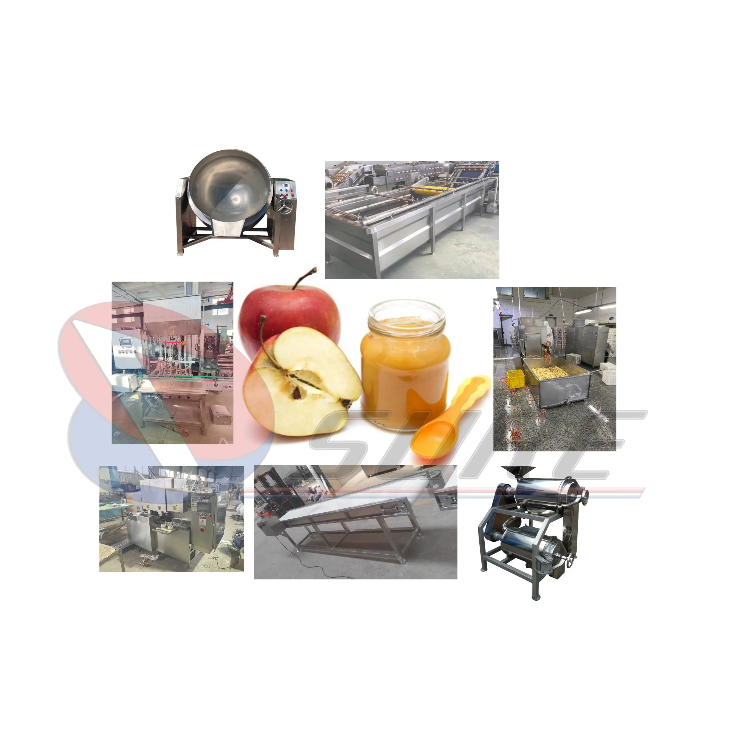 Máquina de procesamiento de mermelada de manzana multifuncional Línea de producción de mermelada de fruta de acero inoxidable a la venta