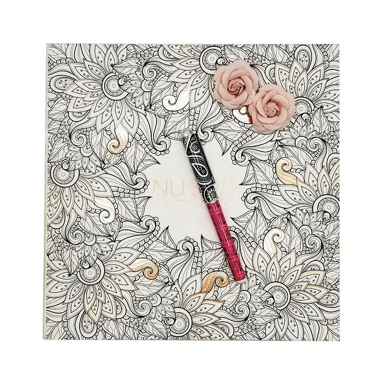 Malbuch-Libro de colorear de jardín secreto para adultos, artesanías de papel, a la moda, con lápiz
