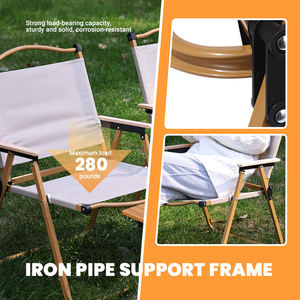 مجموعة كراسي قابلة للطي وطاولة خشبية صلبة للاستخدام الخارجي، معدات محمولة للتخييم والصيد - Product Image 5