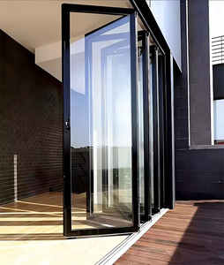 Puerta Plegable de Vidrio Templado GELLJA con Certificación CE, Moderna, Resistente a Huracanes e Impermeable, de Aleación de Aluminio para Patio o Balcón 1 - Product Image 1