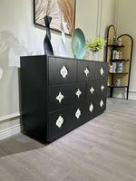 Commode à sept tiroirs en bois massif de qualité professionnelle, coiffeuse de luxe française