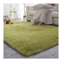 China Machine Made High Pile Plain Brown Soft Antislip Shaggy Rug Extra Large Fluffy Home Living Room 1 Piece 160x200cm