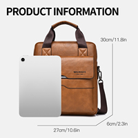 Sac bandoulière rétro en cuir vertical portable pour homme, sac messager imperméable en cuir avec fermeture éclair pour homme