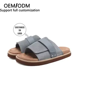 2024 yeni yüksek kalite yaz Unisex OEM erkekler mantar slaytlar terlik ayarlanabilir üst özelleştirilmiş plaj mantar sandalet erkekler