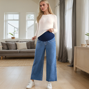 Pantalones de Maternidad Ajustables de Cintura Alta para Mujeres Embarazadas, <span class=keywords><strong>Ropa</strong></span> de Maternidad Cómoda al por Mayor para Mujeres Embarazadas - Product Image 1