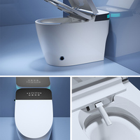 Toilette intelligente électrique monobloc intelligente en céramique avec télécommande, avec capteur de pied et couvercle rabattable automatique