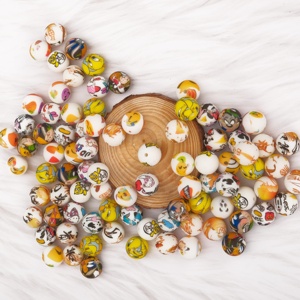 Cuentas de silicona de dibujos animados al por mayor de 15mm y 19mm, juguete de dentición para bebés XZZ a granel, cordón de cuentas, cuentas focales de silicona para gafas de niña - Product Image 4