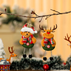 Nouvelles décorations de Noël transfrontalières : pendentifs colorés en forme de poupée et boule noire pour sapin de Noël, petits ornements - Product Image 4
