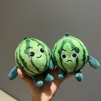 Boneka Buah Realistis Semangka Tersenyum/Marah Gantungan Kunci Koleksi Gaya Baru 2026 Isi Kapas PP
