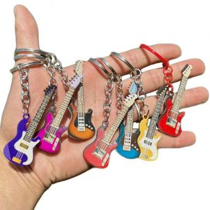 גיטרה נירוסטה keychain רוק פאנק היפ הופ אישיות שרשרת מפתחות גיטרה חשמלית תכשיטים תליון טלפון - Product Image 1