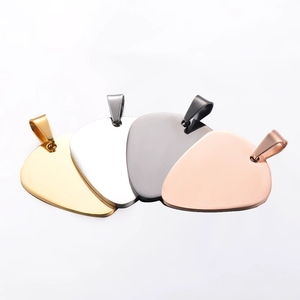 Colgante de Acero Inoxidable Pulido con Forma de Púa de Guitarra Metálica en Blanco para Venta al por Mayor, Regalo Musical - Product Image 1