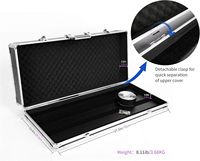 Étui pour pédale multi-effets de guitare 27,5x11,6x4,2 pouces, avec bande de fixation pour pédale, en aluminium robuste et verrouillable