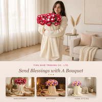 Bouquet de fleurs en fil crocheté fait main BH, arrangement floral réaliste en tricot, décoration moderne réutilisable, cadeau pour les fêtes