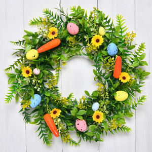 Guirlande de Pâques verte en plastique pour plantes et œufs, 40 cm, à suspendre à la <span class=keywords><strong>porte</strong></span>, style américain, décorative, pour arbre, demi-arbre, vigne, <span class=keywords><strong>escalier</strong></span> - Product Image 1