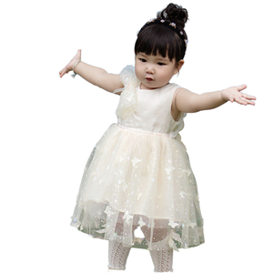 Verano niñas Casual sólido cuello redondo sin mangas malla tutú vestido para niños niñas pequeñas bebé cumpleaños <span class=keywords><strong>fiesta</strong></span> A-line hasta la rodilla - Product Image 1