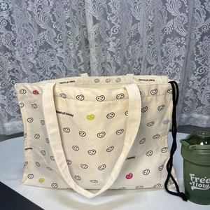 Sac fourre-tout en toile imprimée rayée, 100 % coton biologique, tendance écologique, avec poches intérieures, couture française, vente en gros - Product Image 3