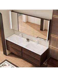 New cosmetic <b>wall</b>-mounted bathroom cabinet LED light strip defogger large storage bathroom vanity - Product Image 2