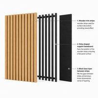 Panneau mural acoustique en bois de chêne, placage MDF, feutre en fibre de polyester, panneau absorbant le son pour chambre à coucher, salon, cinéma