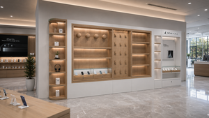 Diseño de Tienda de Teléfonos Móviles Premium, Muebles de Exhibición de Madera MDF Personalizados con Vidrio y LED, Equipamiento para Tiendas Minoristas de Electrónica - Product Image 3