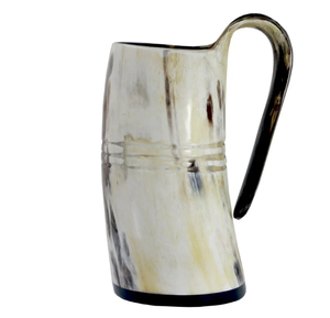 Taza de cerveza de cuerno de beber vikingo Natural Vintage, taza de cuerno de búfalo, taza auténtica pulida brillante para cerveza - Product Image 1
