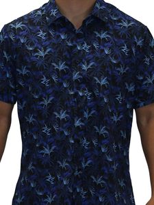 Camicia in Jersey Casual con bottoni larghi da uomo con stampa tropicale hawaiana manica corta elasticizzata 180 grammi di peso - Product Image 6