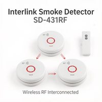 Détecteur de fumée sans fil interconnecté en gros SD-431RF, capteur d'alarme incendie à batterie 10 ans, certifié EN14604, liaison RF