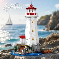 DK 6033 MOC Faro Rompecabezas de Ensamblaje, Modelo de Vista de Calle Costera, Colección de Escritorio, Regalos, 1555 Piezas, Sets de Bloques de Construcción