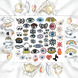 Yiwu Wintop Hot Sale Embroidered Evil Eye Patches Laser Cut Iron-on <b>Doll</b> Toy Eyeball Eyelash for Clothing Felt Fabric for Hats - Product Image 3