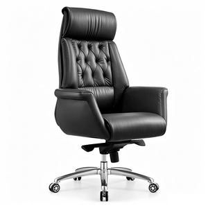 Silla Ejecutiva de Cuero Genuino: Cómoda para Largas Jornadas de Trabajo, con Ajuste de Altura, Silla Giratoria Ejecutiva - Product Image 4