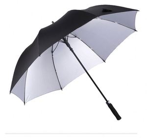 <b>Large</b> Sleeve Golf With Uv Coating Umbrella Black and Silver - Product Image 1
