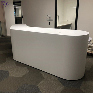 Mostrador de Recepción Personalizado de Superficie Sólida de Piedra Blanca como la Nieve <span class=keywords><strong>para</strong></span> <span class=keywords><strong>Consultorio</strong></span> Dental - Product Image 4