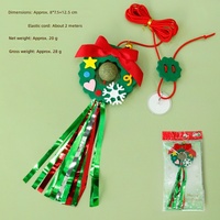 Zoyi Pet Nouveau Design Jouet pour Chat en Feutre, Guirlande de Noël Motif Élan, à Suspendre à la Porte, avec Baguette à Corde Élastique et Fonction Balançoire