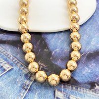 Collier simple tendance 2026 en gros pour femmes, plaqué or, boule ronde, chaîne à maillons en plastique CCB, pour cadeau