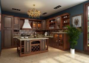 Muebles de Cocina y Restaurante de Madera Maciza de Roble Europeo Americano, Armarios Personalizados, Modernos, Ecológicos y Resistentes al Agua - Product Image 2