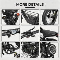Vélo électrique hybride à pneus larges, entrepôt UE, 20 pouces, batterie lithium 48V, double suspension, 7 vitesses, pour les trajets urbains