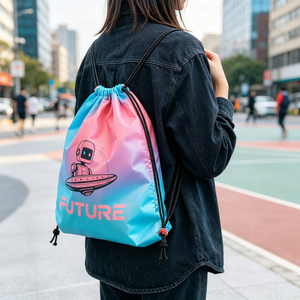 Nouveau sac à cordon personnalisé grand format pour sérigraphie, sac à cordon multicolore, sac à cordon de sport et de gym, sac à cordon de camping - Product Image 1