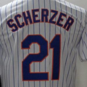 ニューヨークマックスシェルザーホワイトホーム最高品質のステッチ野球ジャージーを出荷する準備ができています - Product Image 1