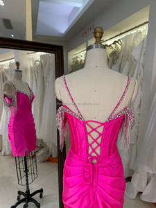 Nuevo cóctel fucsia lindo corto rebordear borla Prom Homecoming vestido proveedores Vestido corto <span class=keywords><strong>de</strong></span> graduación <span class=keywords><strong>para</strong></span> <span class=keywords><strong>adolescentes</strong></span> - Product Image 5