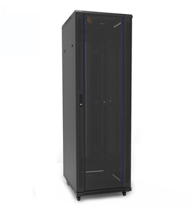 Gabinete de Red de 48U con Puerta de Vidrio con Cerradura y Gestión de Cables para Sala de Servidores - Product Image 1