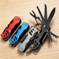 Couteau de poche multifonctionnel 11-en-1 personnalisable OEM avec clé à molette, pour usage créatif en extérieur, EDC, en acier inoxydable, pour le camping et la maison
