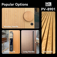 Porte d'entrée pivotante en bois massif avec lattes verticales modernes américaines et insert en verre, pour villa, appartement, hôtel, prévention des incendies