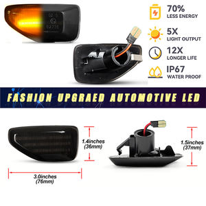 2 LED luce per <span class=keywords><strong>Dacia</strong></span> Logan II <span class=keywords><strong>Sandero</strong></span> II 2012 <span class=keywords><strong>Duster</strong></span> 2018 LED Dynamic Side Marker indicatore di direzione luce indicatore di direzione indicatore di luce ripetitore lampada - Product Image 3