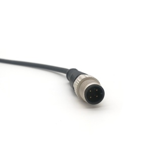 Conector Bibo SVLEC M12 de 4 pines sobremoldeado, macho recto a hembra en ángulo, para automoción, gris o negro, PVC o PUR, 4 polos - Product Image 3