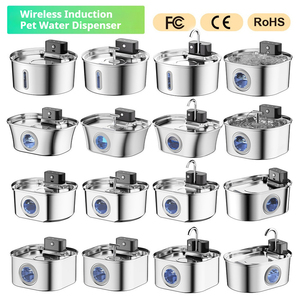 New Cordless Rechargeable Stainless Steel Cat Dog Pet <b>Water</b> Fountain with Flowing <b>Water</b> <b>Automatic</b> <b>Dispenser</b> for Cats and Dogs - Product Image 3