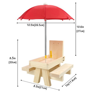 Mangeoire à écureuils en bois massif pour l'extérieur, pour maïs et noix, pour la faune sauvage - Product Image 2