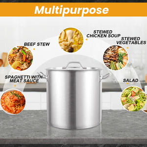 Pentola per uso alimentare resistente a <span class=keywords><strong>induzione</strong></span> con coperchio cucina commerciale in acciaio inossidabile grandi <span class=keywords><strong>pentole</strong></span> da cucina - Product Image 6