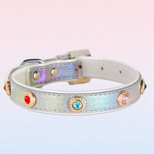 <span class=keywords><strong>Collar</strong></span> de Cuero PU Colorido para Perro con Decoración de Diamantes de Imitación, <span class=keywords><strong>Collar</strong></span> para Perros y Gatos Pequeños y Medianos - Product Image 3