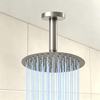 Bras de douche mural en acier inoxydable de 3 pouces, finition nickel brossé, pour douche pluie haute pression, économie d'eau, style moderne, idéal pour hôtels