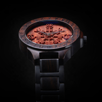 Faible quantité minimale de commande Norse Runes Helm of Awe Supérieur Japon Movt Montres À Quartz Viking Montre En Bois